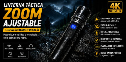 Linterna Táctica Zoom Ajustable