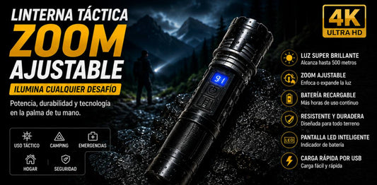 Linterna Táctica Zoom Ajustable