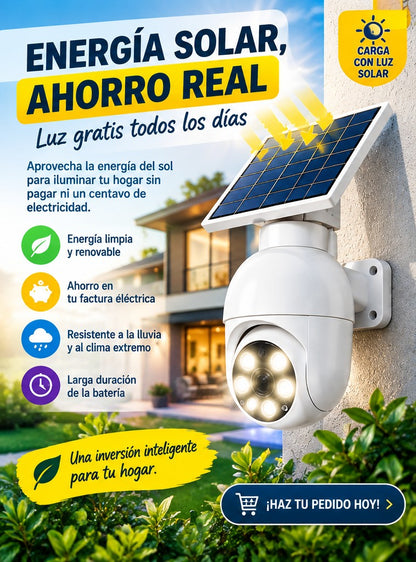 Lámpara con Panel Solar con Diseño de Cámara de Vigilancia📹