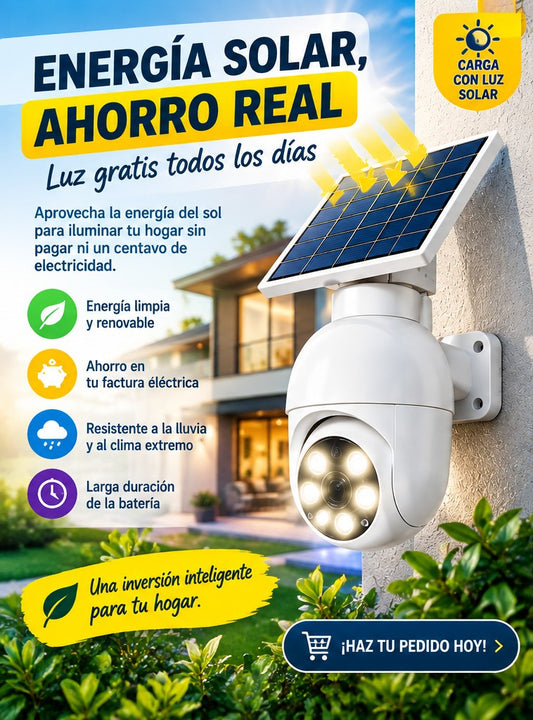 Lámpara con Panel Solar con Diseño de Cámara de Vigilancia📹